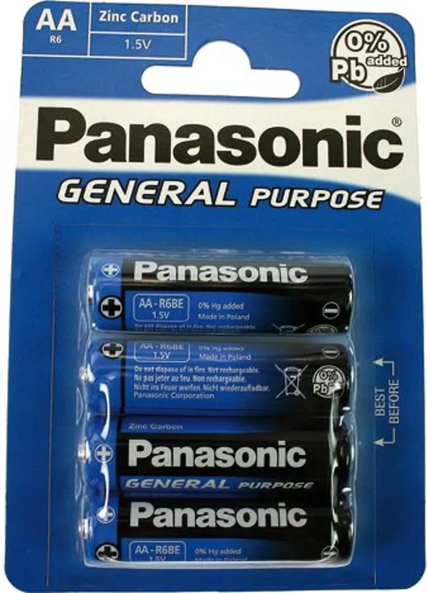 Panasonic AA Alkaline Batterijen 1900mAh - 4 Stuks