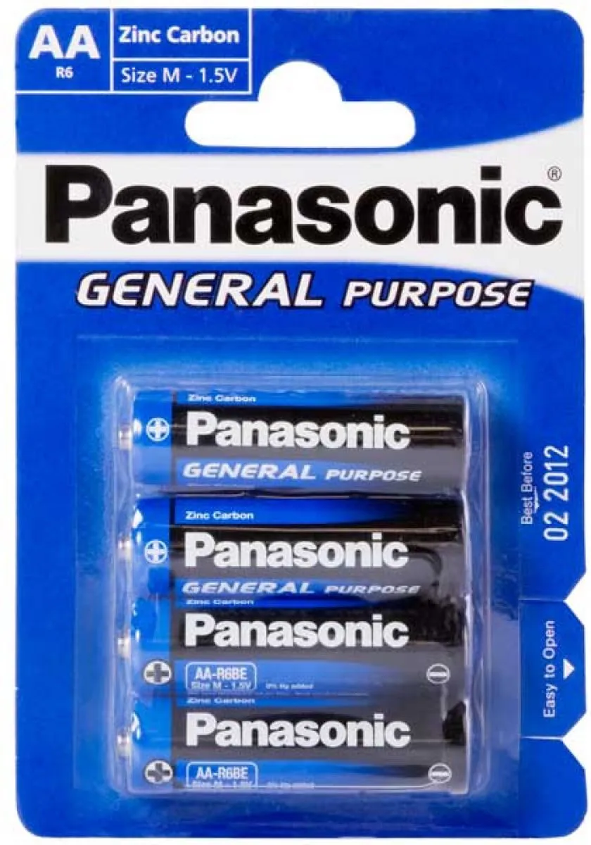 Panasonic AA Alkaline Batterijen 1900mAh