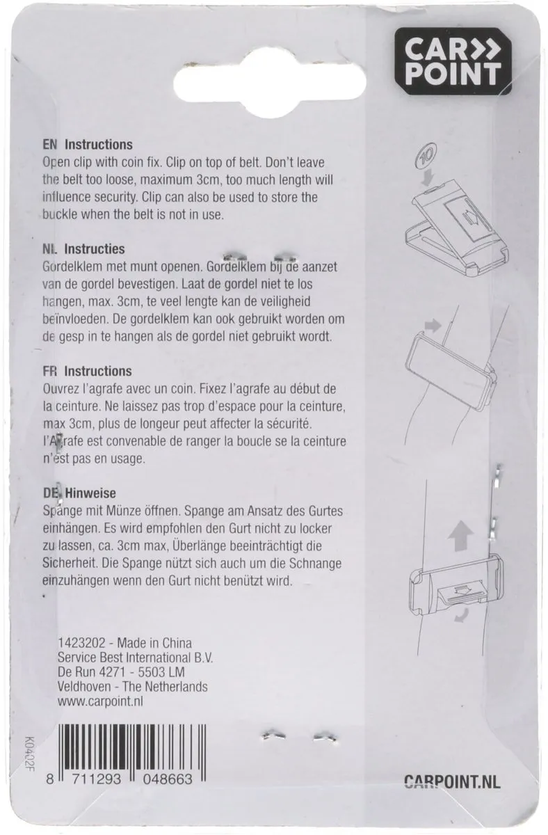 Carpoint Gordelklemset Type-T 65mm - 2 Stuks - Zwart