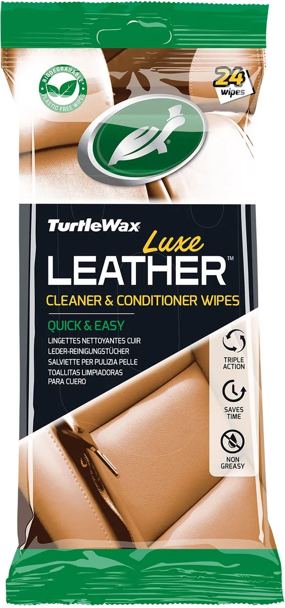 Turtle Wax Luxe Leer Reinigingsdoekjes 24 Stuks