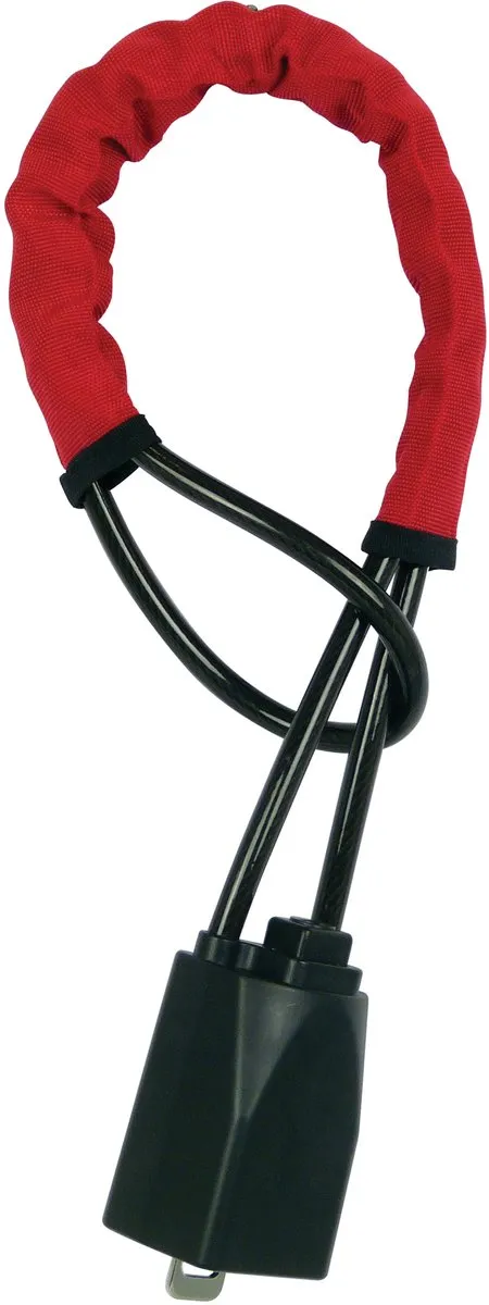 Carpoint Stuurslot Belt Lock - Geharde Stalen Kabel - Rood/Zwart
