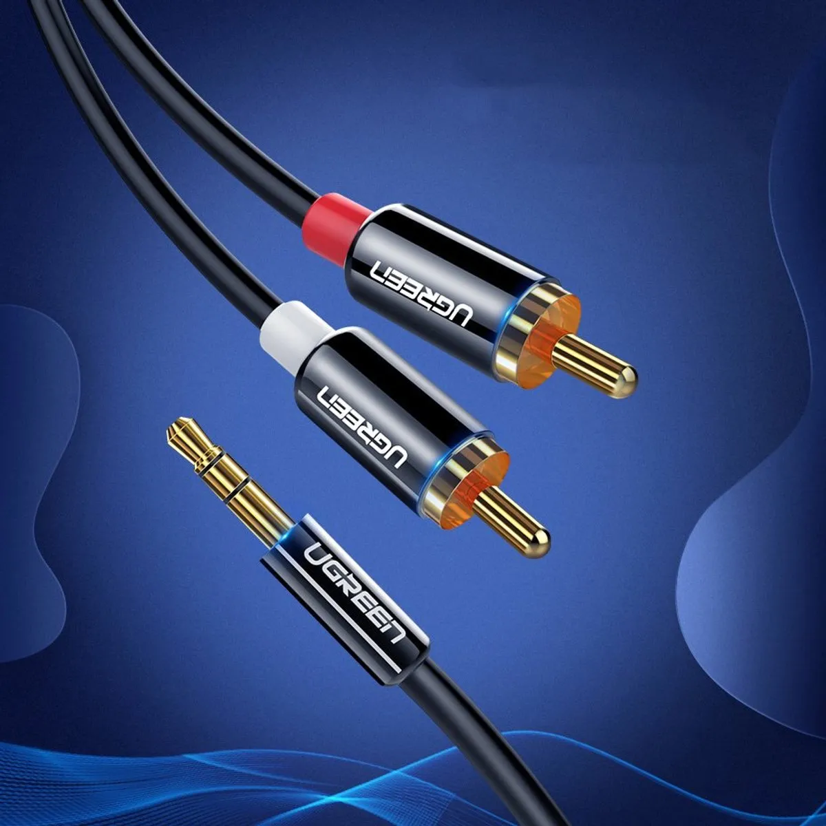 UGREEN 3,5mm Audiokabel 2RCA 2m - Zwart