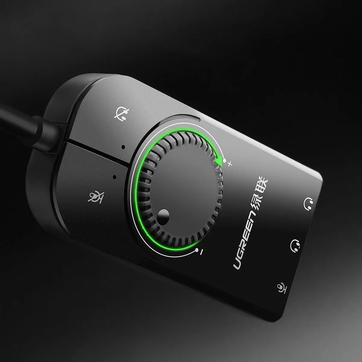 Ugreen USB-A Externe Stereo Geluidsadapter - Microfoon - Zwart