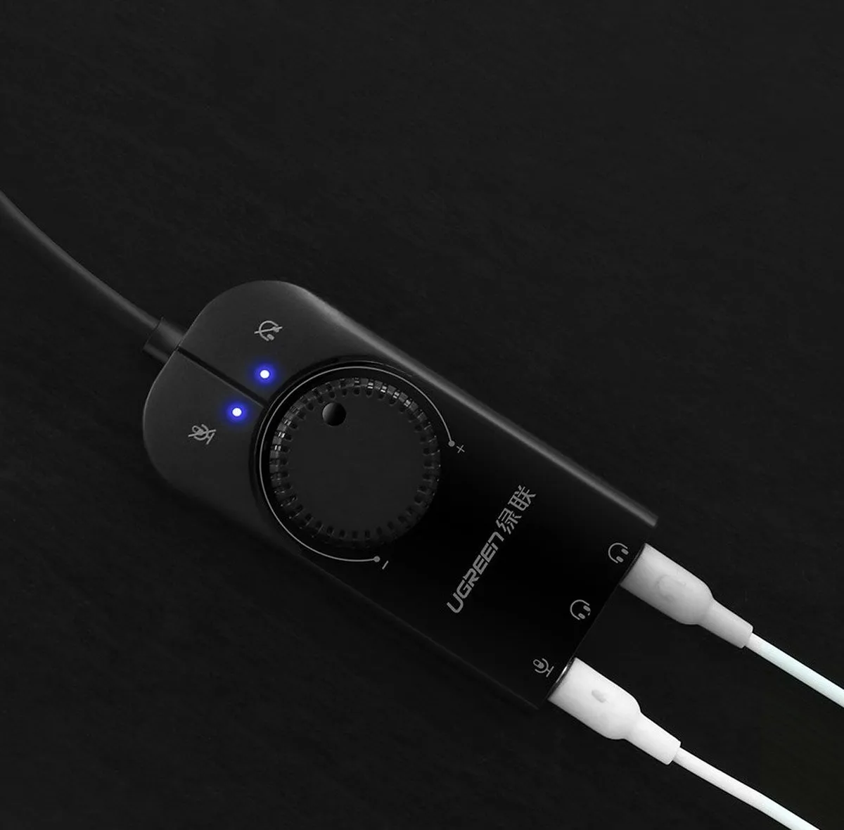 Ugreen USB-A Externe Stereo Geluidsadapter - Microfoon - Zwart