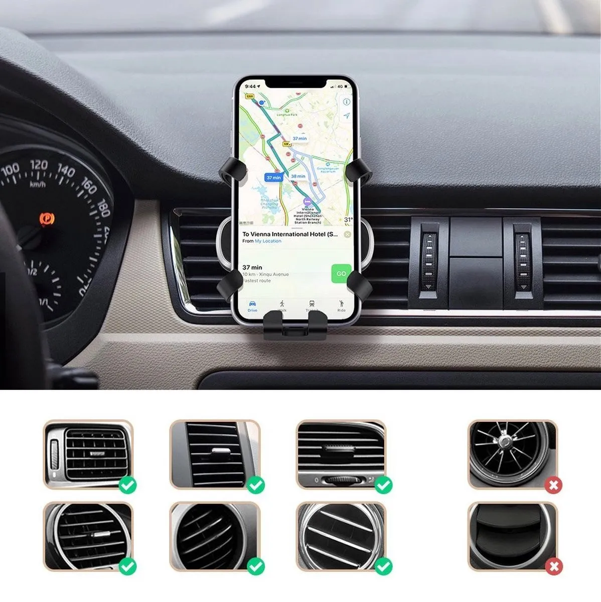 Ugreen Zwaartekracht Autotelefoonhouder 6957303885398 - Zwart