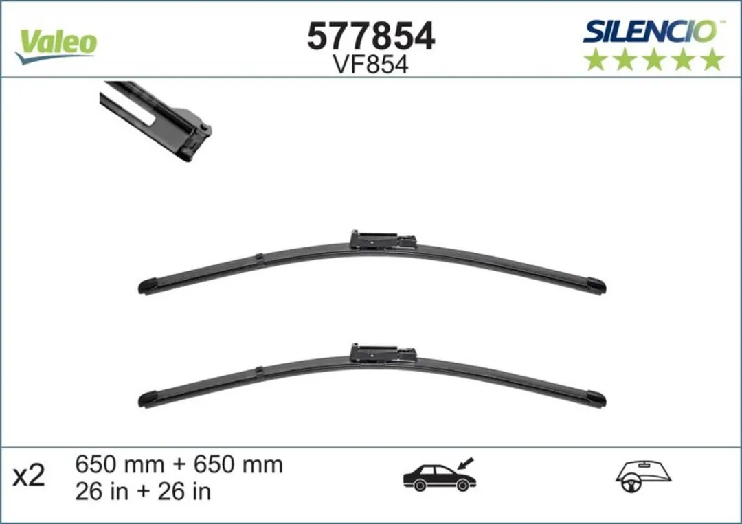 Valeo Silencio X-trm VM854/VF854 - Zwart