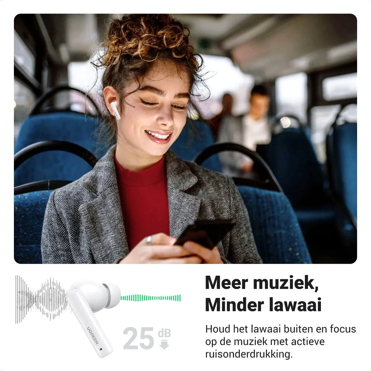 UGREEN HiTune T3 TWS Oordopjes - Noise Cancelling - Wit