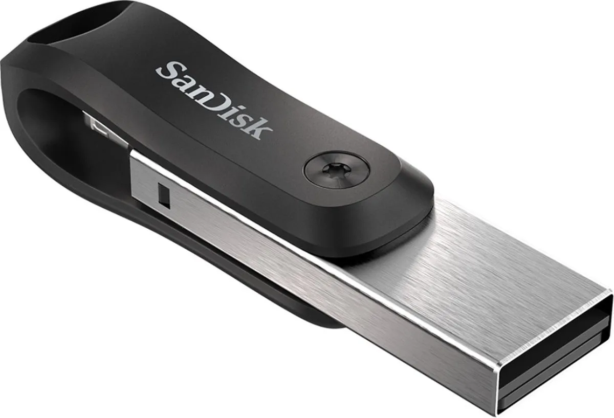 SanDisk iXpand Flash Drive Go 64GB - USB-A 3.2 Gen 1 - Zwart/Zilver