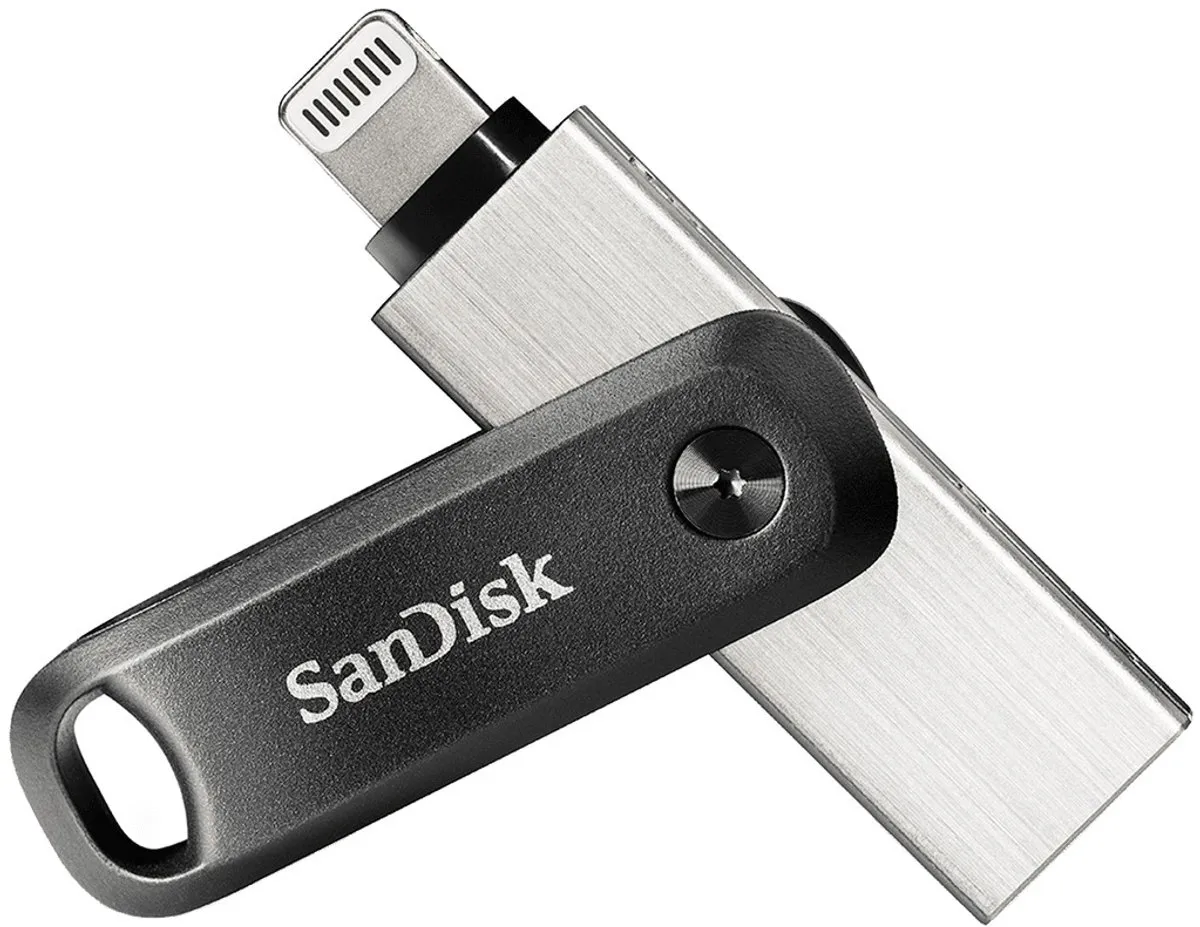 SanDisk iXpand Flash Drive Go 64GB - USB-A 3.2 Gen 1 - Zwart/Zilver