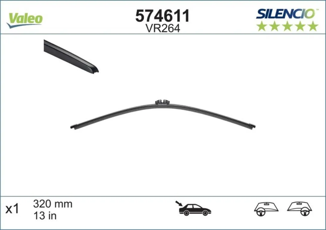 Valeo Silencio VR264 Achterwisser - Zwart