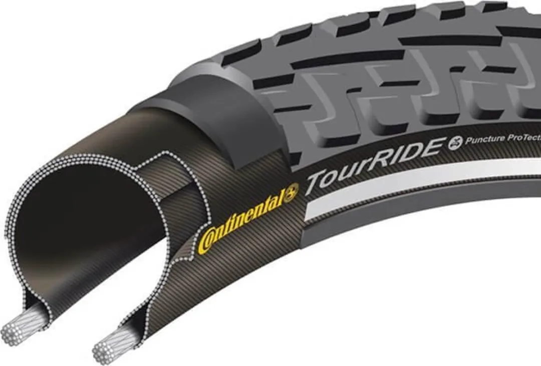 Continental Ride Tour 26x1.75 Buitenband - 47-559 - Zwart met reflectie