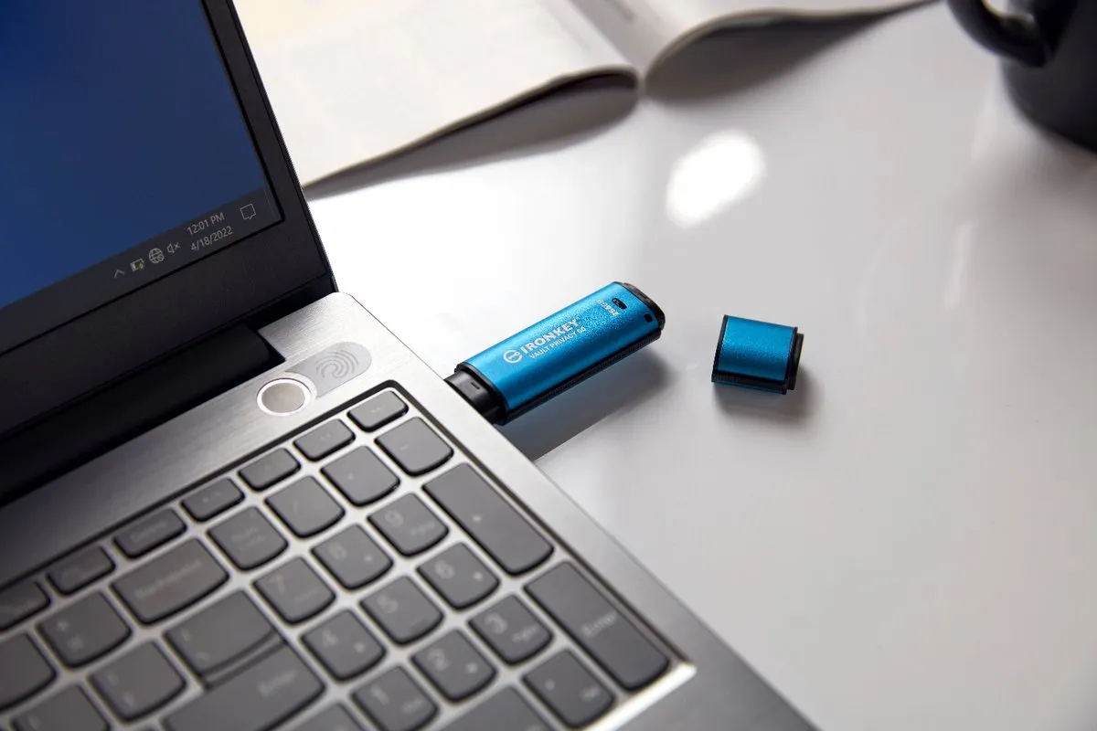 Kingston IronKey Vault Privacy 50 IKVP50/64GB USB-stick 64GB - Blauw