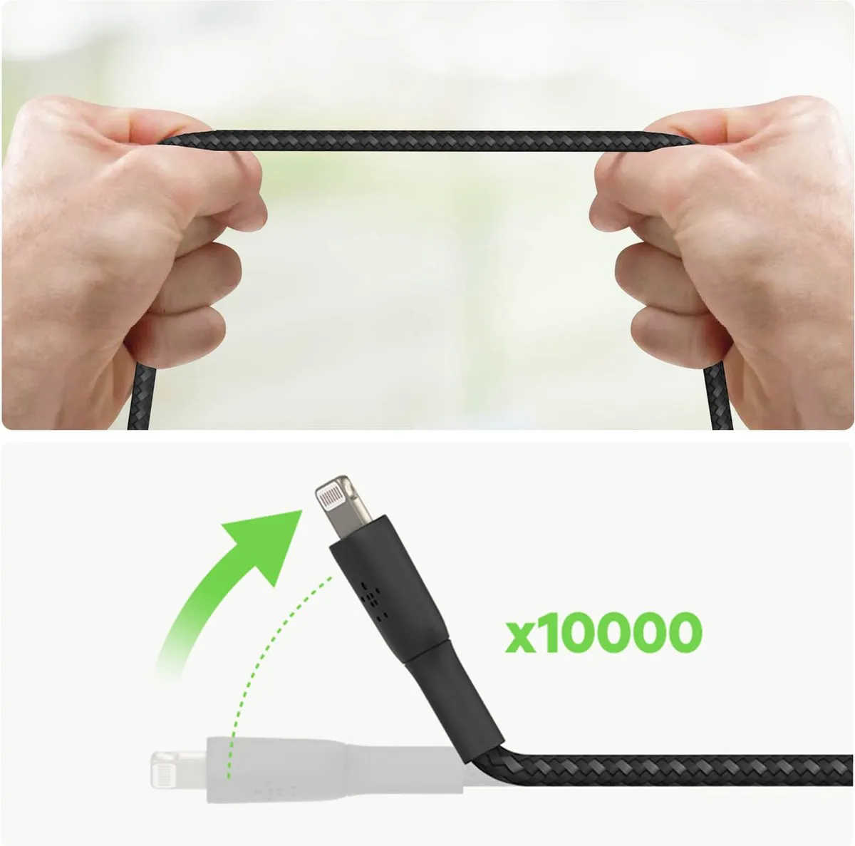 Belkin Braided iPhone Lightning naar USB-C Kabel 1m - Zwart