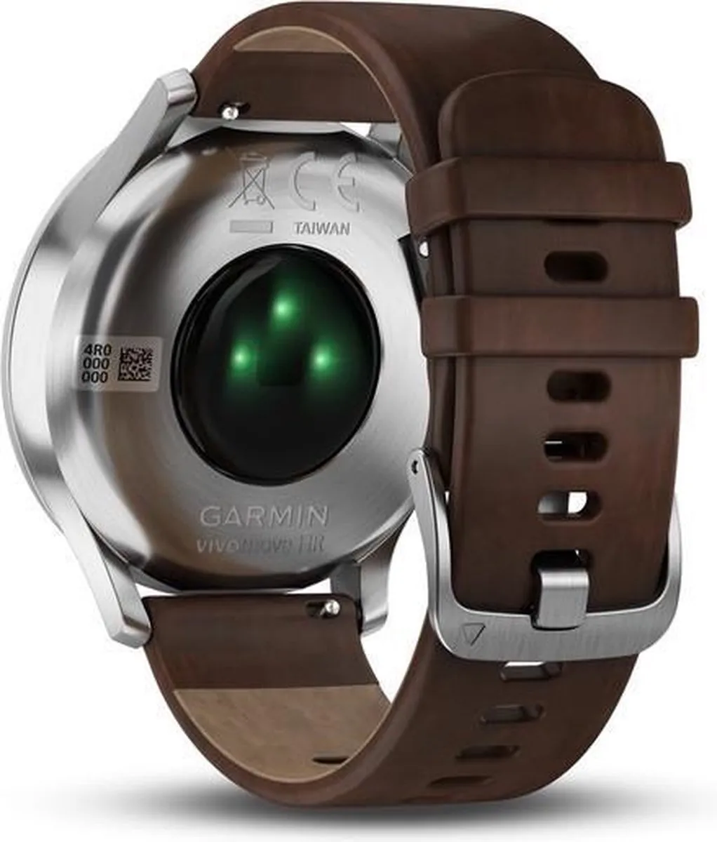 Garmin Quick Release Leren Horlogeband 20mm - Large - Donkerbruin