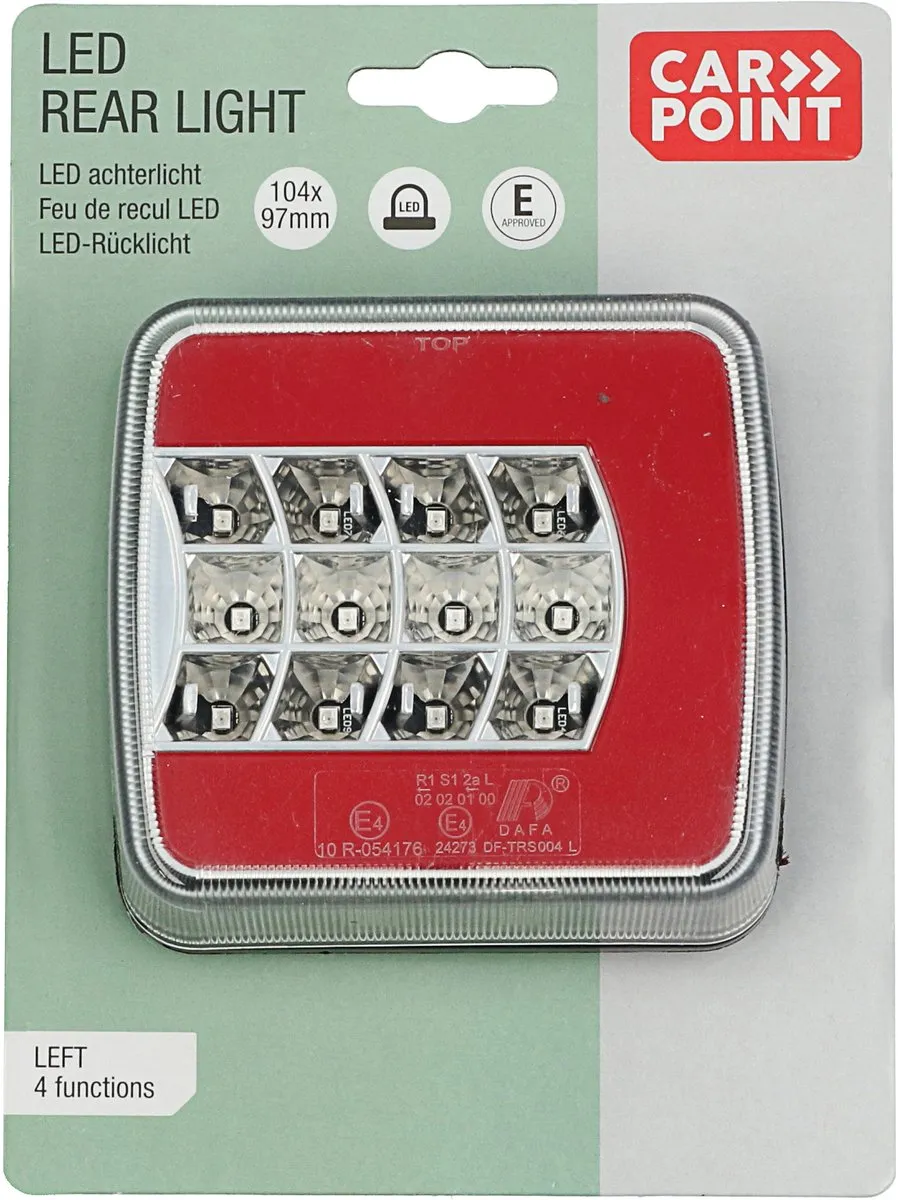 Carpoint LED Achterlicht Links 12/24V - 4 Functies - 104x97mm Zwart