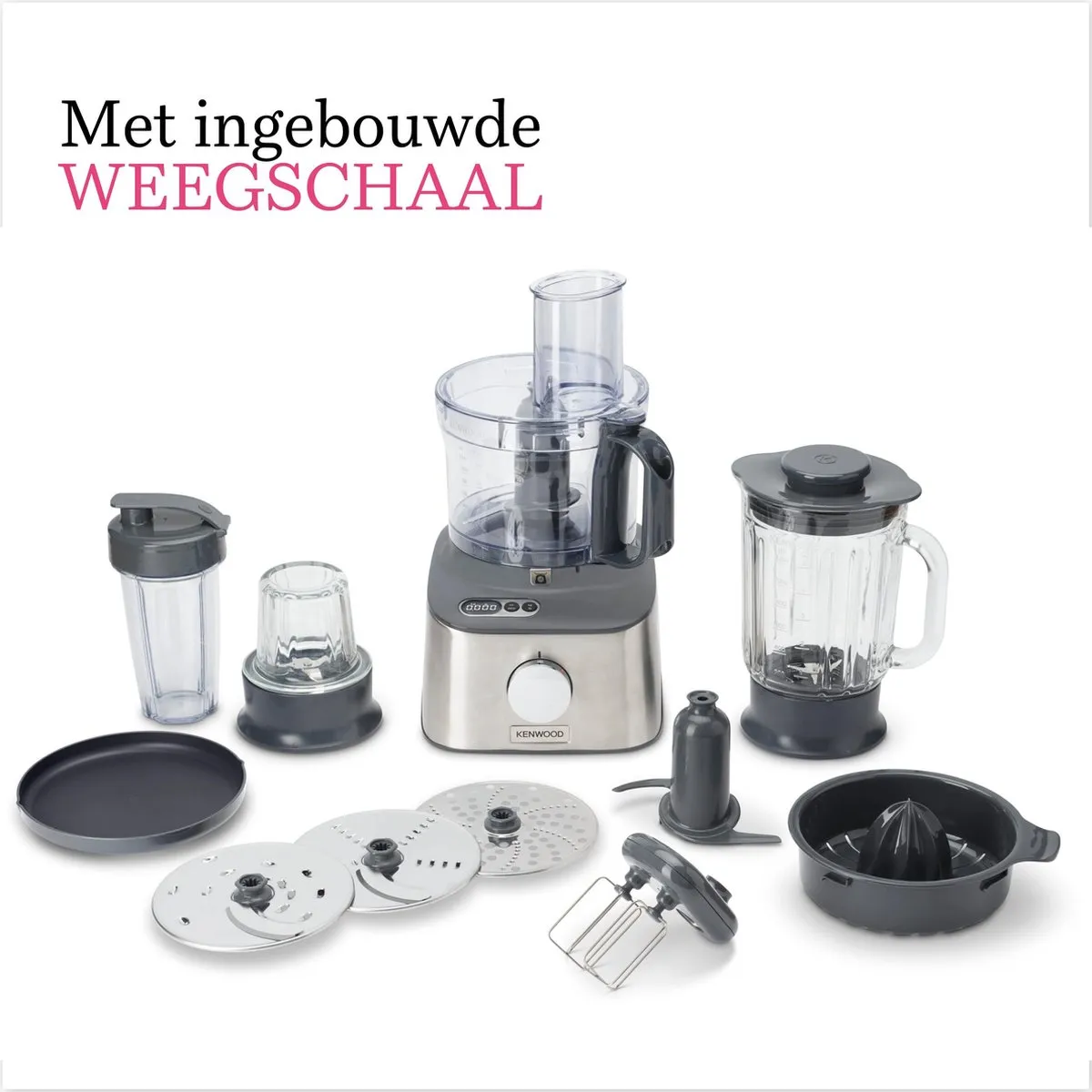 Kenwood Multipro Compact+ FDM316SS Foodprocessor - 800W - Zwart/Zilver