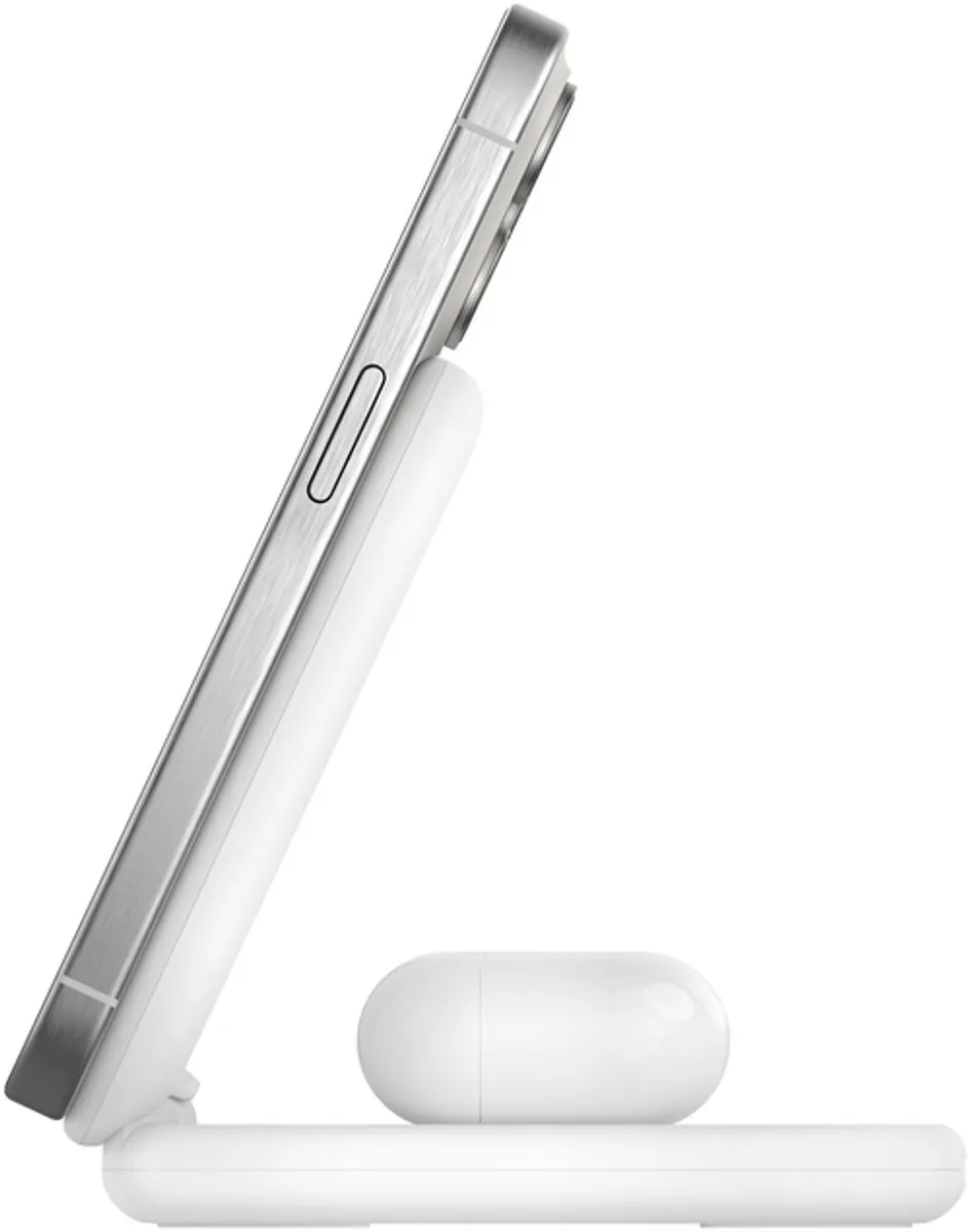 Belkin WIZ028vfWH 2-in-1 Draadloze Lader Qi2 15W - Wit - afbeelding 6 van 6