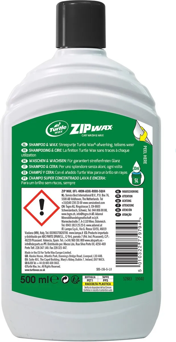 Turtle Wax Zip Wax Shampoo 500ml