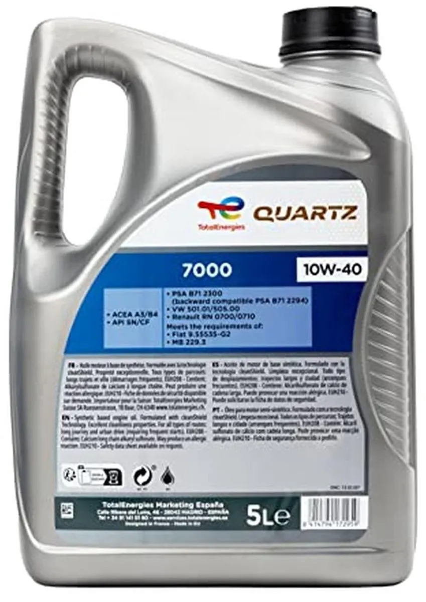 Total Motorolie 10W-40 5 Liter voor Benzine- en Dieselvoertuigen
