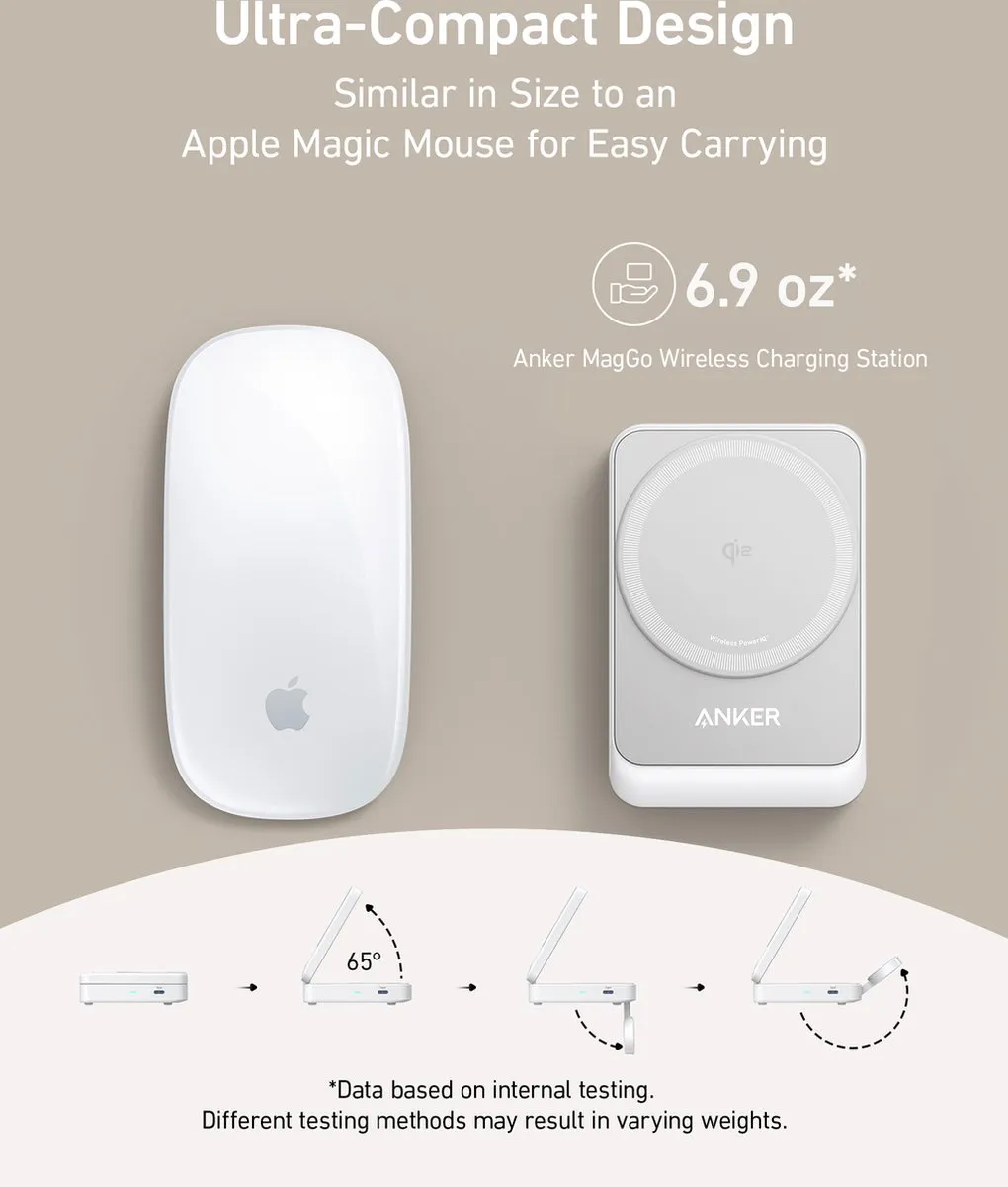Anker MagGo 3-in-1 B2557321 Draadloos Oplaadstation - 15W - Wit