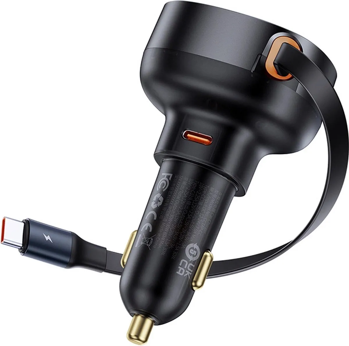 Baseus Enjoyment Pro USB-C Autolader 60W - Zwart