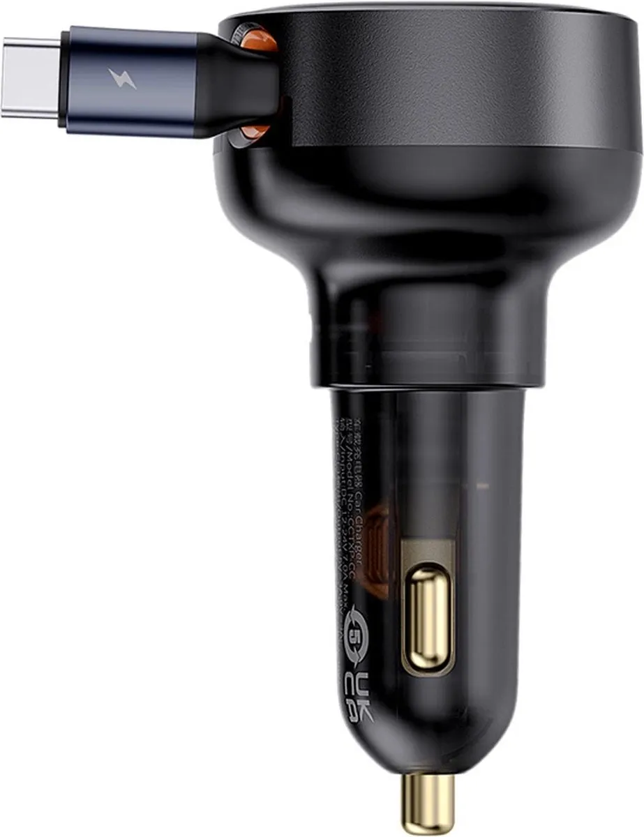 Baseus Enjoyment Pro USB-C Autolader 60W - Zwart