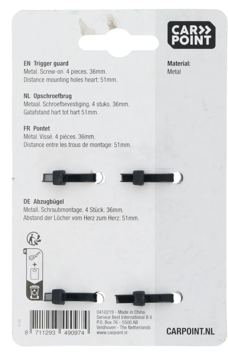 Carpoint Opschroefbrug Metaal 36mm - 4 Stuks