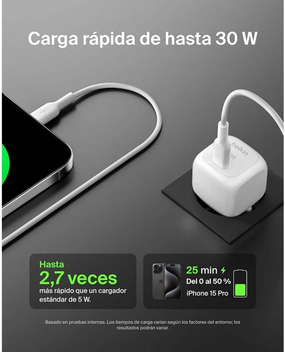 Belkin WCA008KQWH USB-C Wandlader 30W - Wit