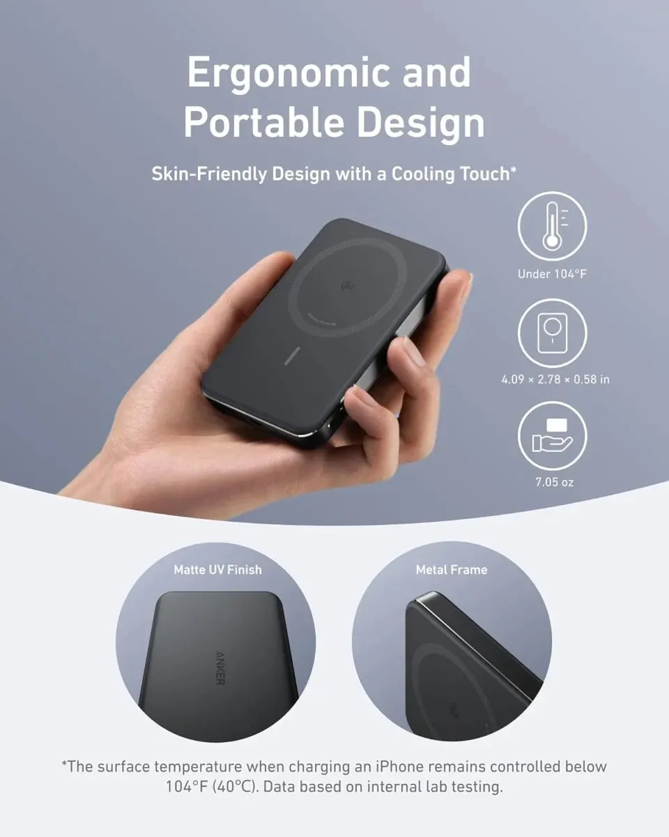Anker MagGo Powerbank A1664H11 - 10.000mAh - Qi2 15W - Zwart - afbeelding 6 van 6