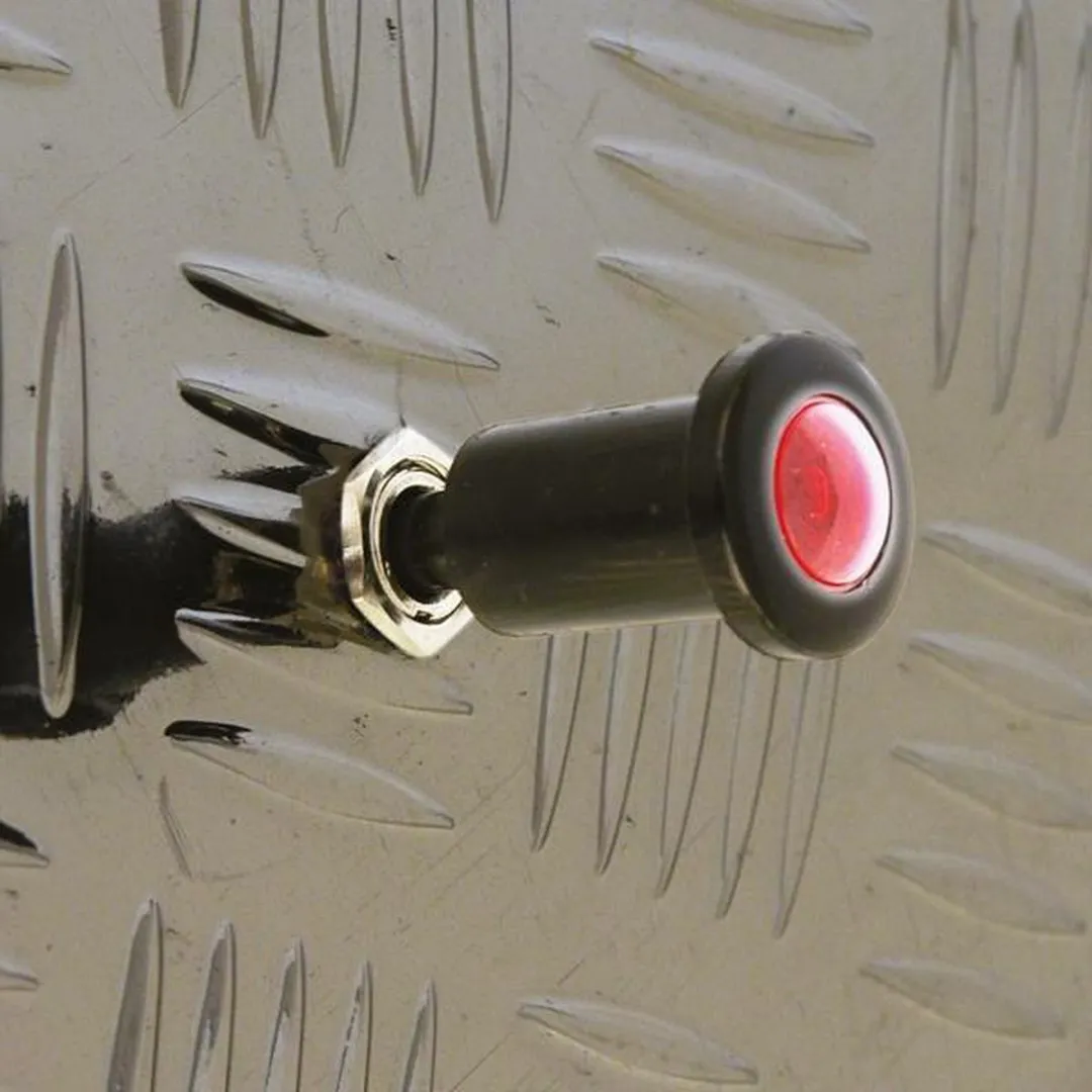 Carpoint Trekschakelaar 12V - Zwart met Rood LED-lampje