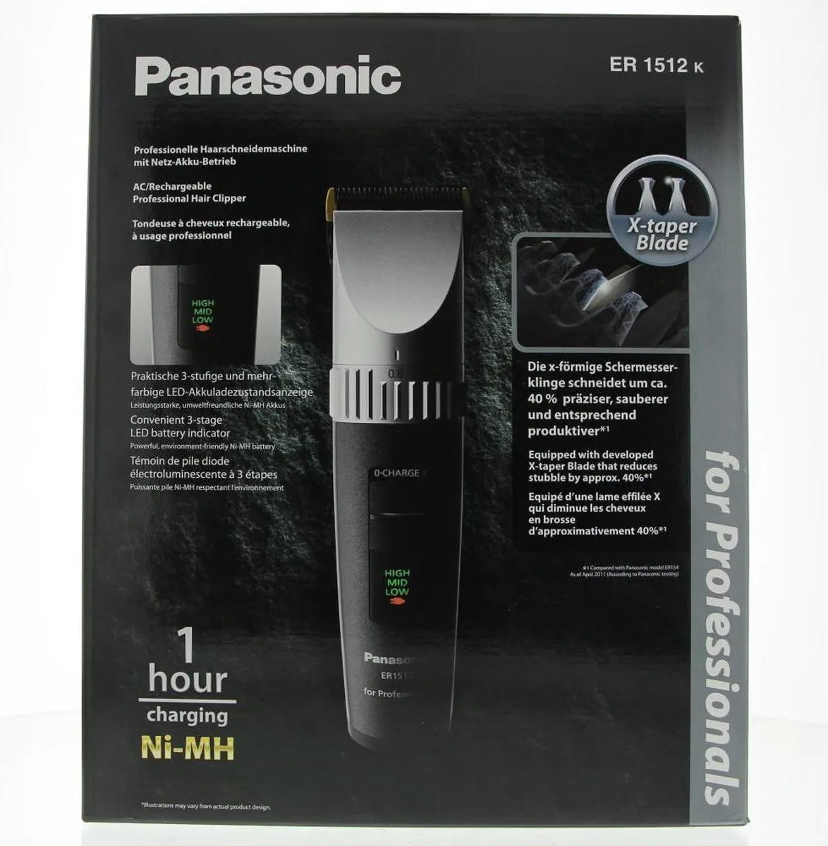 Panasonic ER1512 Tondeuse Gezicht - Zwart/Zilver