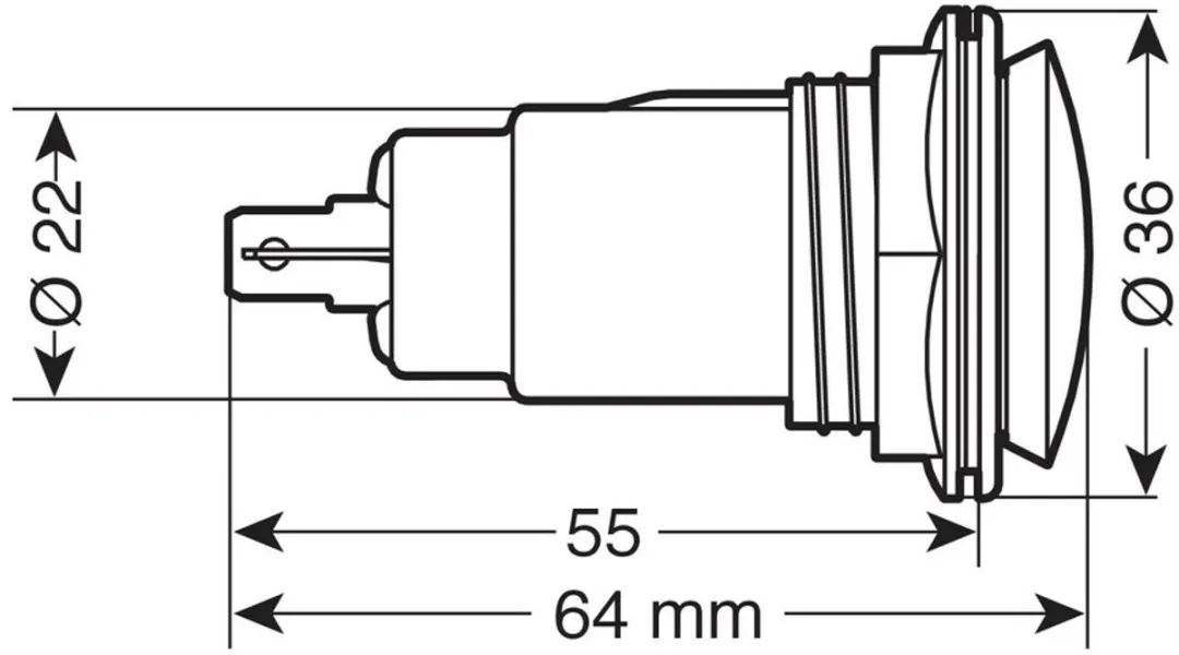 Lampa Inbouwsocket 12/24V - Zwart
