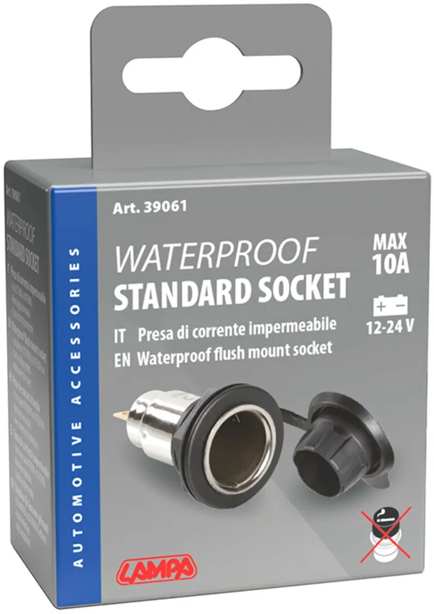 Lampa Inbouwsocket 12/24V - Zwart