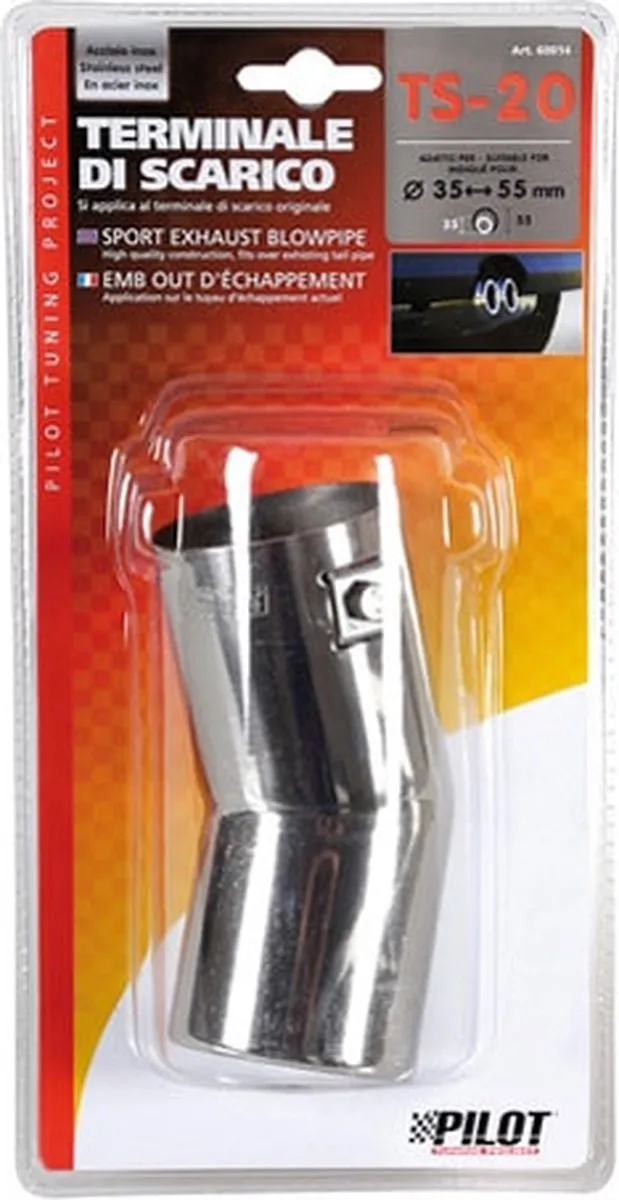 Lampa TS-20 RVS Uitlaatpijp Ø37mm - Zilver