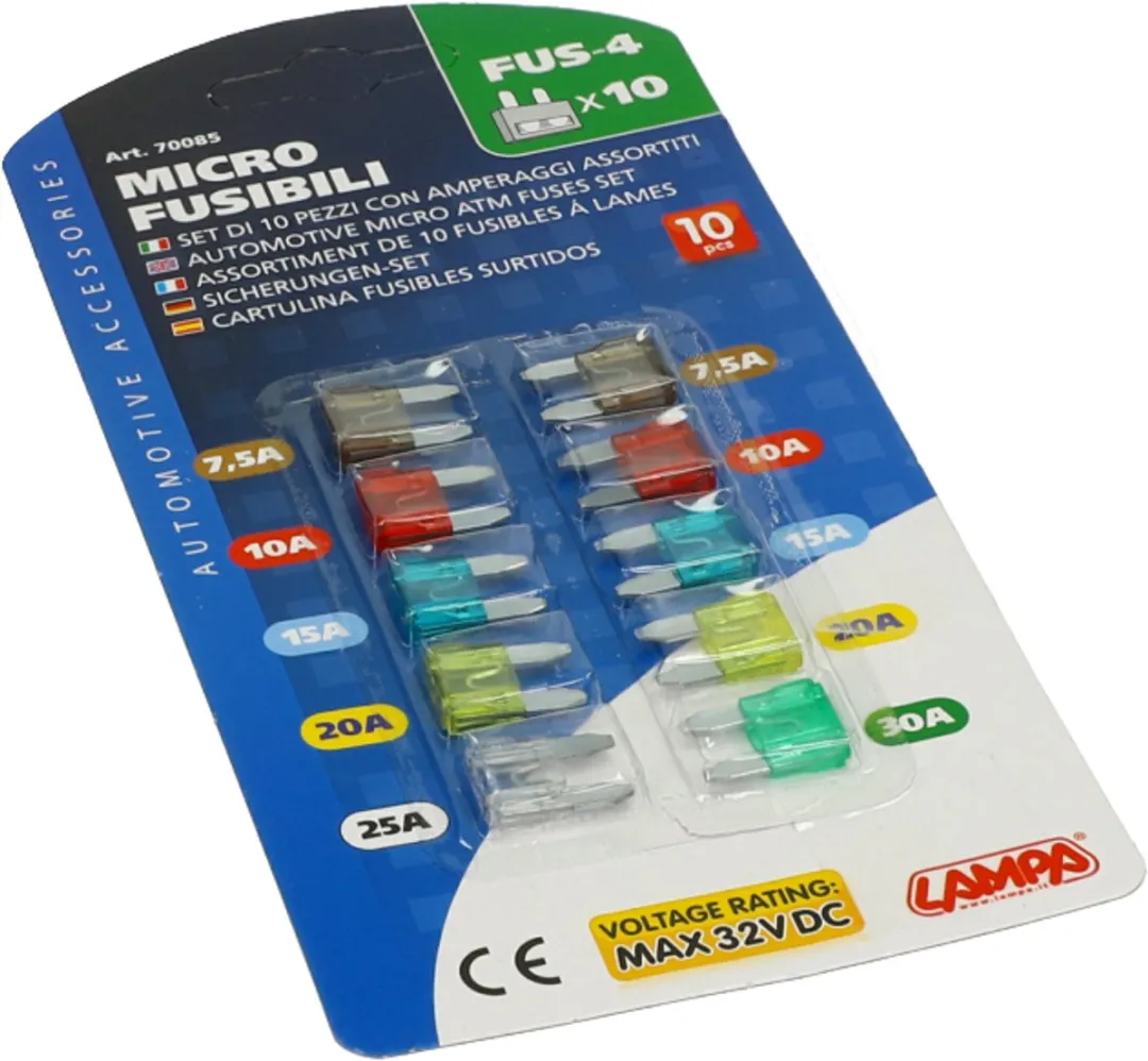 Lampa Mini Zekeringen Scooter/Auto 7,5A-30A - 10 Stuks - afbeelding 6 van 6