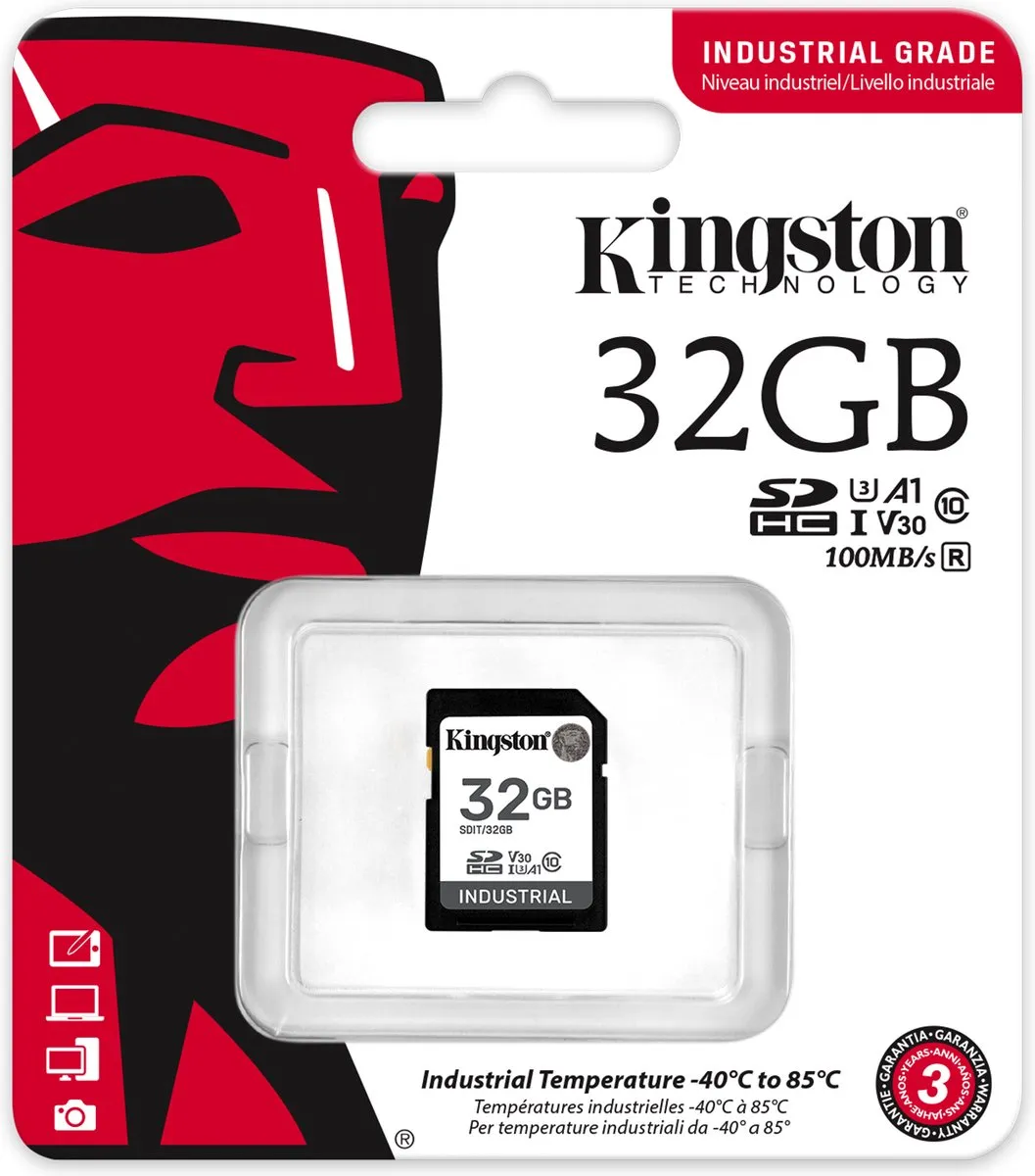 Kingston Industrial SDIT 32GB Geheugenkaart - UHS-I Klasse 10