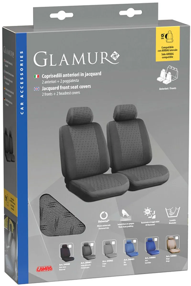 Lampa Glamur Voorstoelhoezen Grijs - Universeel
