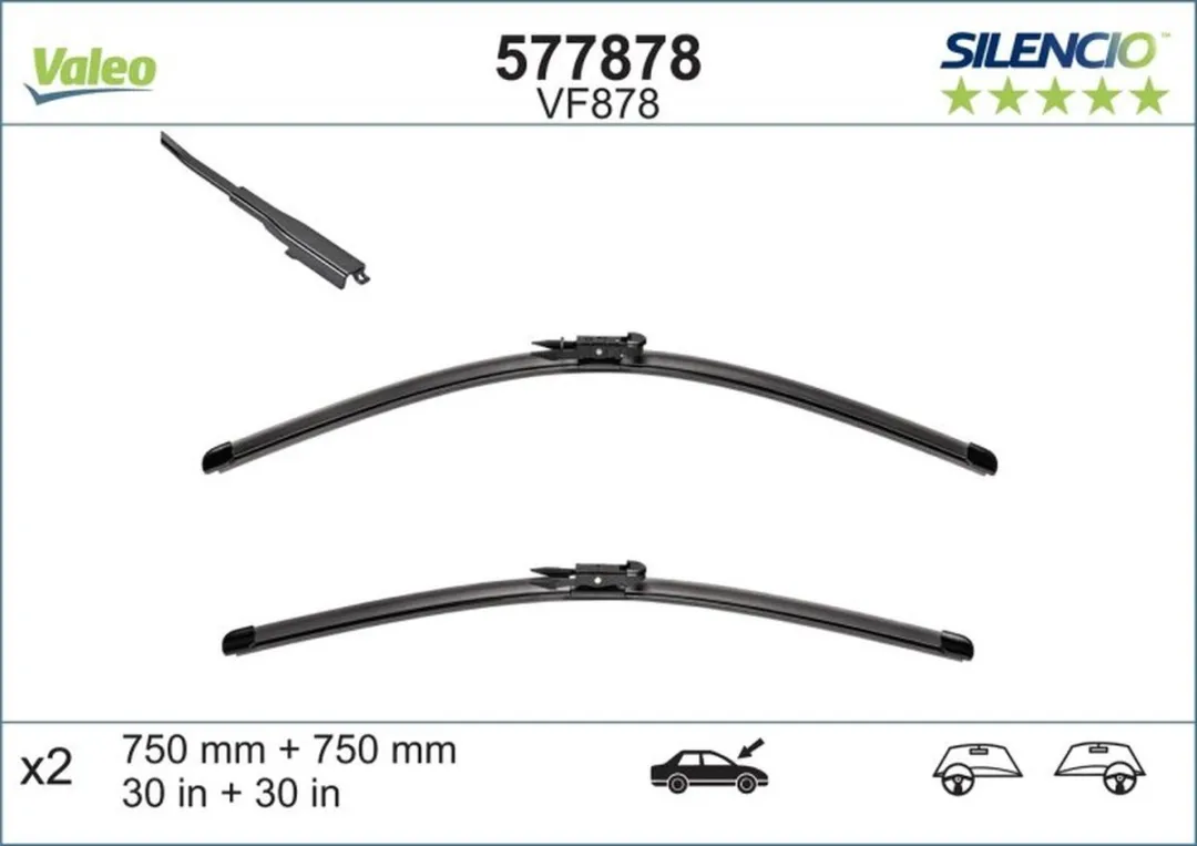 Valeo Silencio VM878 Ruitenwisserset - Zwart