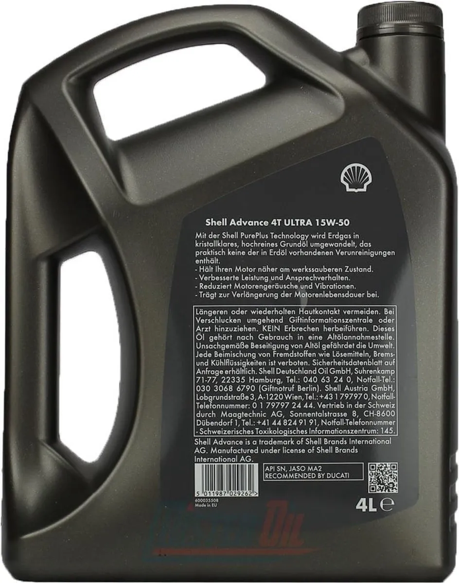 Shell Advance 4T Ultra 15W50 Motorolie 4L