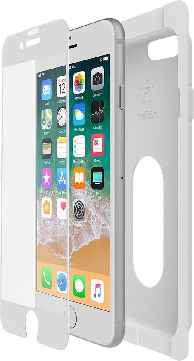 Belkin Tempered Curve Screenprotector iPhone 7/8 Plus - Wit Frame