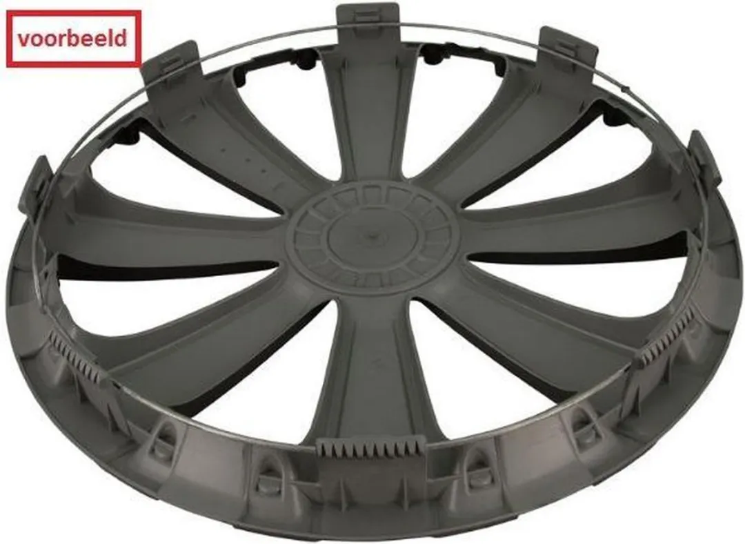 Carpoint Wieldoppen Nero 14" ABS - Zwart/Rood - 4 Stuks