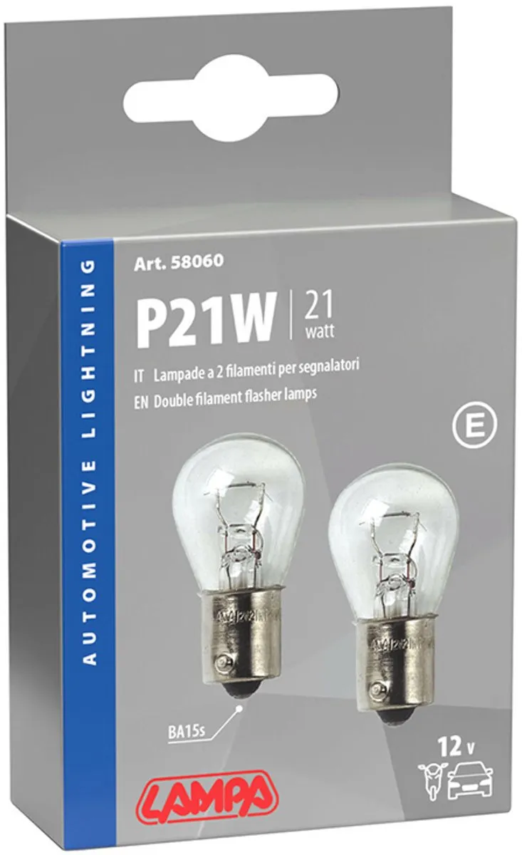 Lampa 12V Autolamp P21W BA15s - 2 Stuks - Wit
