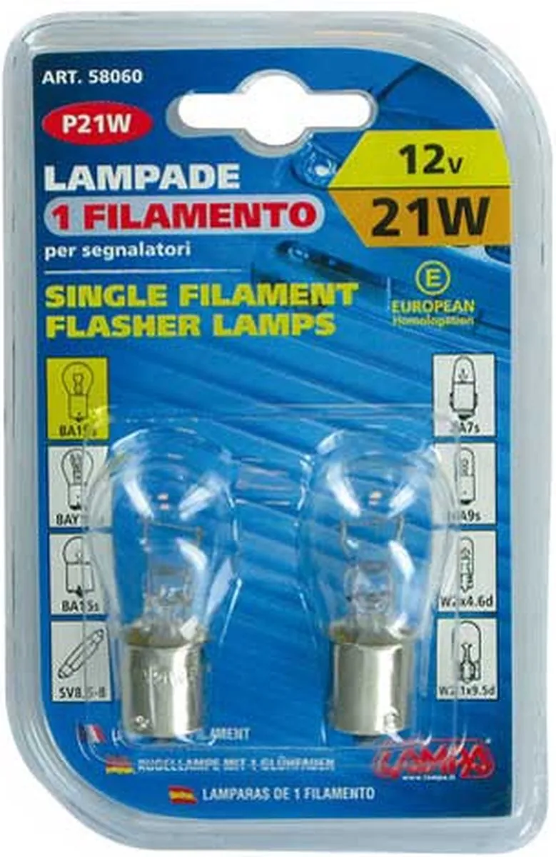 Lampa 12V Autolamp P21W BA15s - 2 Stuks - Wit