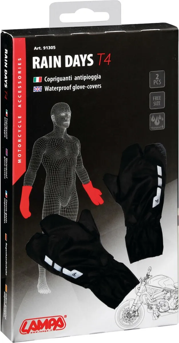 Lampa Waterdichte PVC Overhandschoen Scooter/Fiets - Rain-Days T4