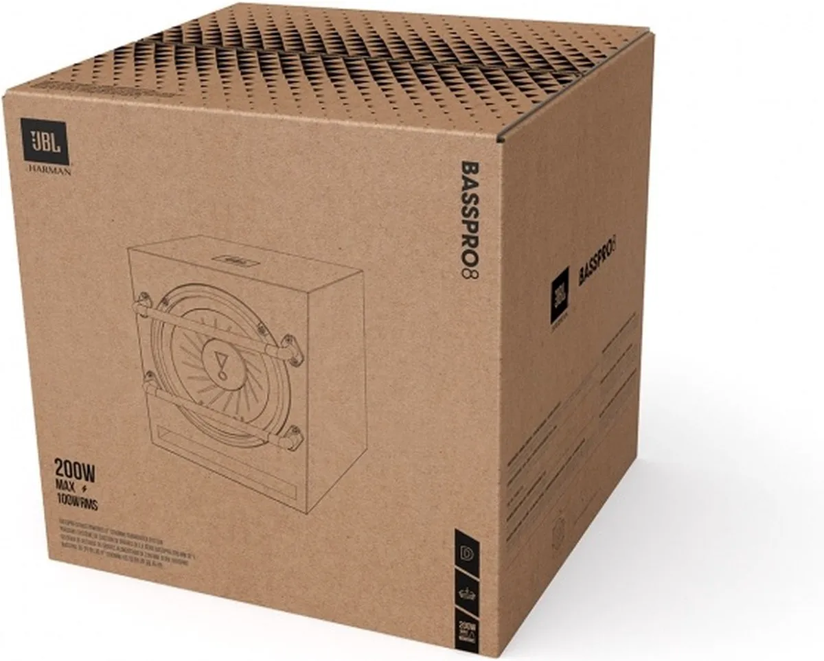JBL Bass Pro 8 Autosubwoofer 800W - 8" - Zwart