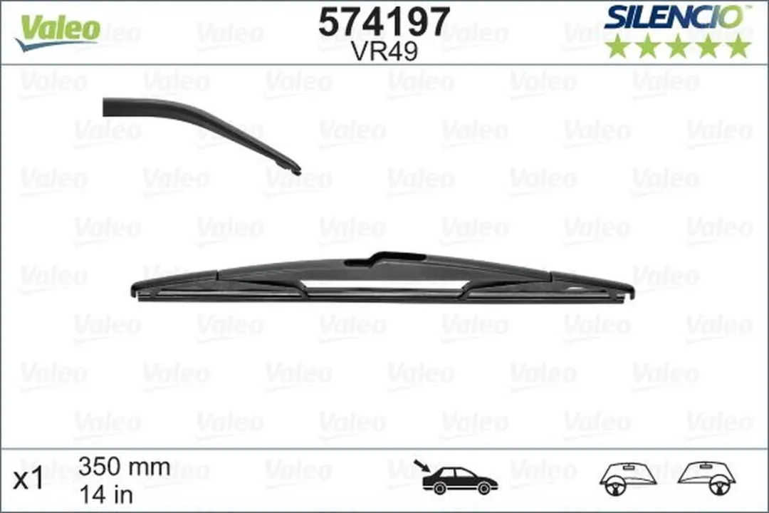 Valeo Silencio VR49 Achterwisser 350mm