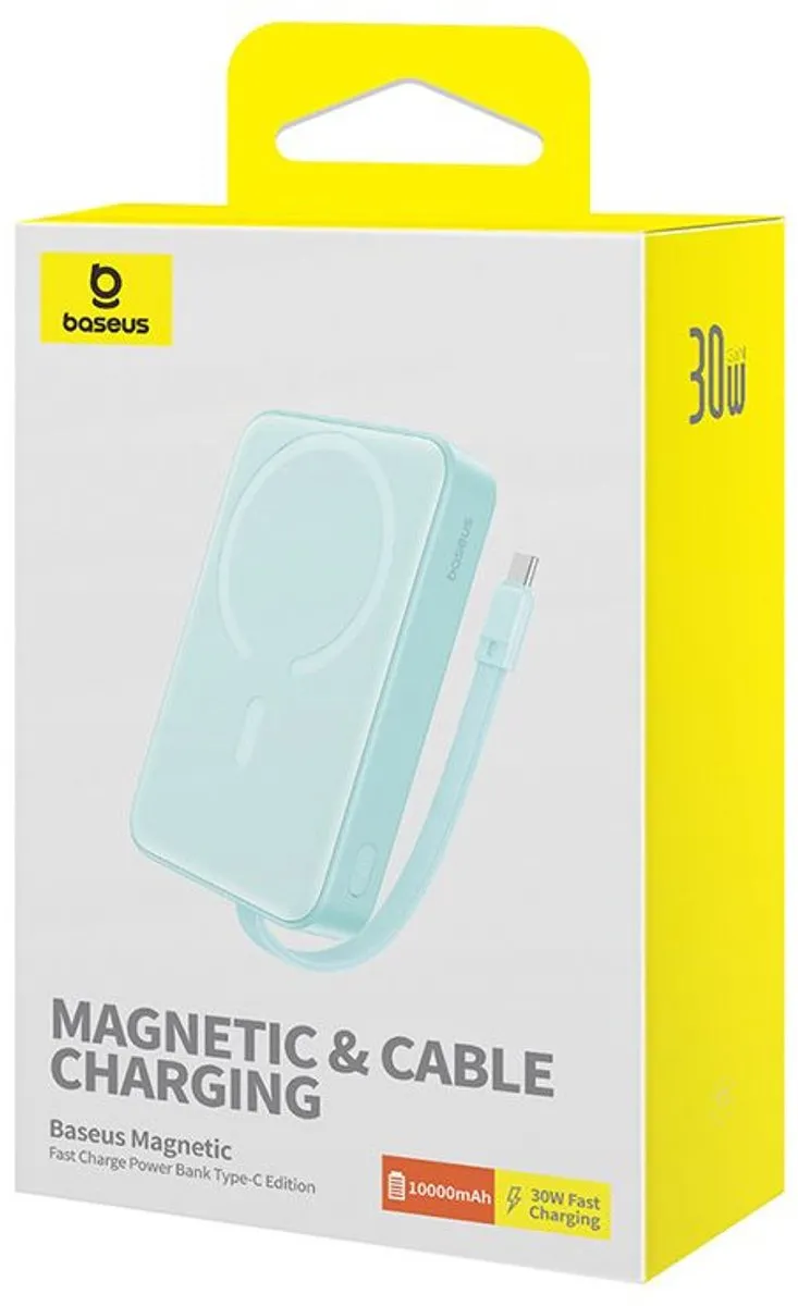 Baseus Magnetic Mini MagSafe Powerbank 10000mAh 30W - Blauw + USB-C Kabel 60W - afbeelding 6 van 6