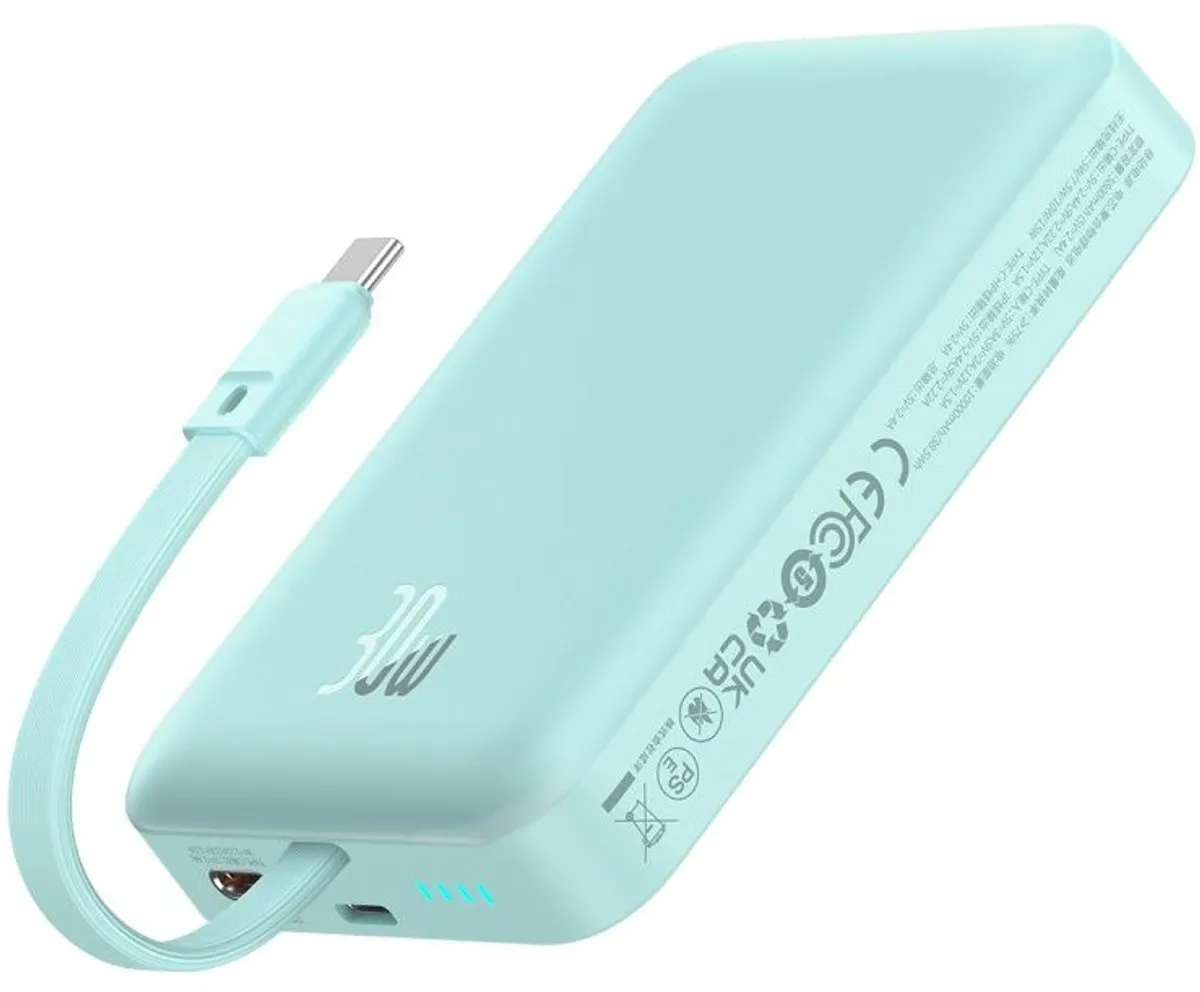 Baseus Magnetic Mini MagSafe Powerbank 10000mAh 30W - Blauw + USB-C Kabel 60W