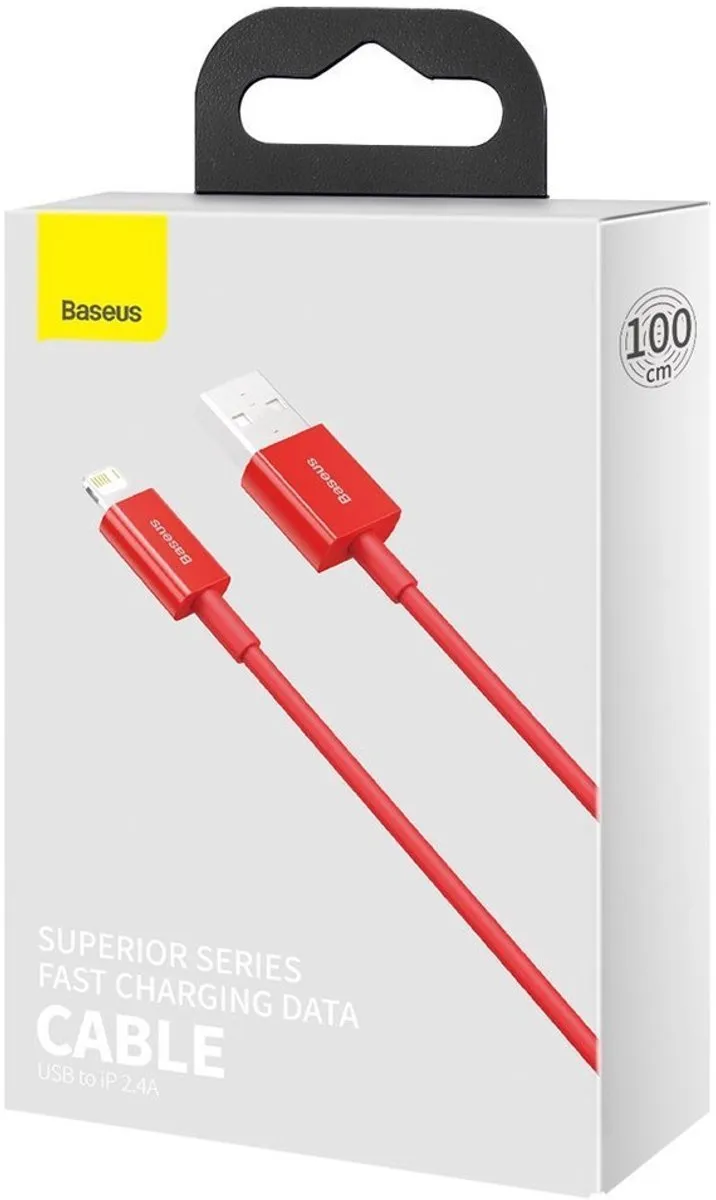 Baseus Superior Series USB naar Apple Lightning 2.4A - Rood 1m - afbeelding 6 van 6