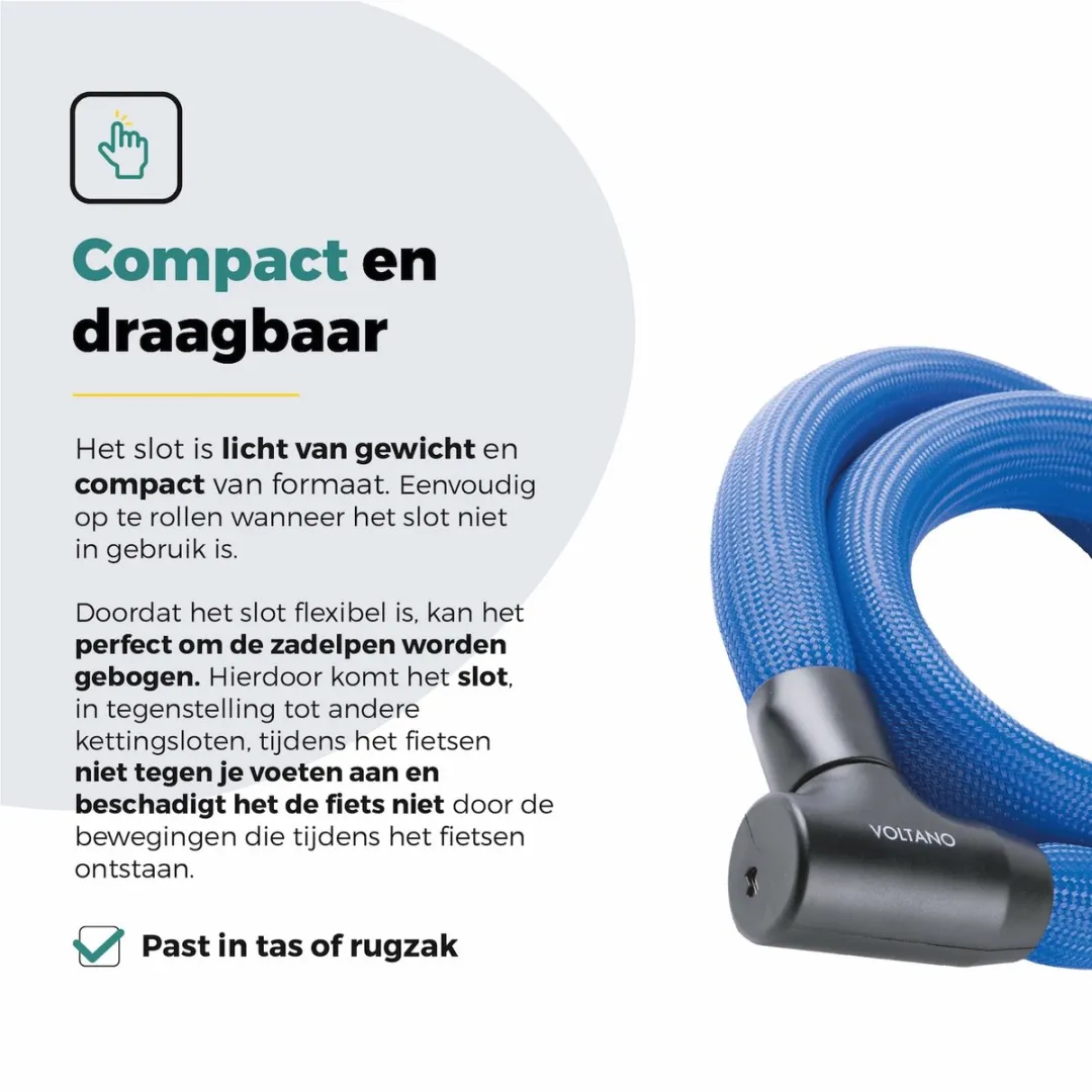 Voltano Flexilock Kettingslot 110cm - Intens Blauw